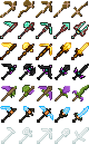 Large database of minecraft skins,search skin by username or color, sorting by ratings, format and models, browse skins in 3d and 2d previews. Custom Minecraft Tool Sets By Themfreak On Deviantart Minecraft Art Minecraft Drawings Minecraft Sword