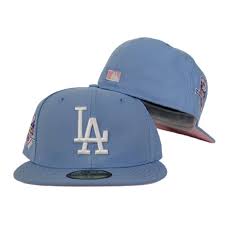 Cap style design your own logo on the hat. Los Angeles Dodgers Sky Blue Pink Bottom 50th Anniversary New Era 59fi Exclusive Fitted Inc