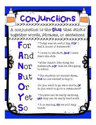 Conjunctions Fanboys Anchor Chart