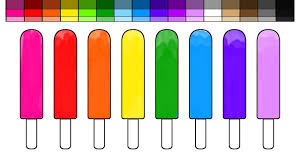 A bundle of frozen summer treat doodles; Learn Colors For Kids And Color Single Rainbow Popsicle Coloring Pages Youtube