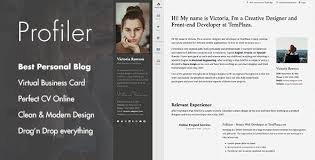 A collection of 43 personal one page templates. Profile Personal Website Templates From Themeforest