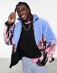 ASOS DESIGN teddy borg walker jacket with scenic print