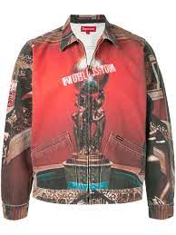 Shop Red Supreme Scarface Denim Jacket With Express Delivery Farfetch