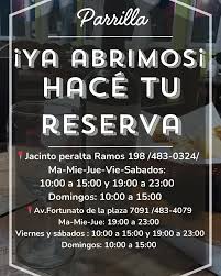 📍Jacinto peralta Ramos 198 /483-0324/ Ma-Mie-Jue-Vie-Sabados: 10:00 a  15:00 y 19:00 a 23:00 Domingos: 10:00 a 15:00 📍Av.Fortunato de la plaza  7091 /483-4079 Ma-Mie-Jue: 19:00 a 23:00 Viernes y sábados : 10:00