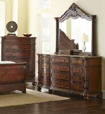 Have a question about traditional cherry poster canopy bed leather & marble master 4pc bedroom set?our professional product specialists are ready and available to help answer your questions quickly. Soflex Sariyah Luxury King Cherry Sleigh Bed 5pcs Bedroom Furniture Set W Marble Tops Soflex Sariyah K Set 5