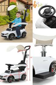 Mercedes 3 In 1 Toddler Ride On Electric Toy Push Car With Music White Toddler Gifts Kids Supplies Creative Parenting