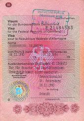Заявление на получение шенгенской визы. Visum Wikipedia