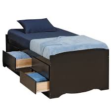 This prepac tall platform storage bed is not currently available in a king size. Prepac Sonoma Black Tall Twin Platform Storage Bed Bbt 4106 K