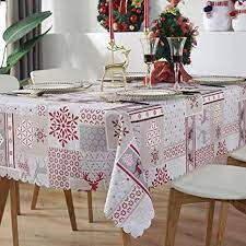 Christmas Rectangle Tablecloth 60x120 Inch 100 Waterproof Dust Proof Wrinkle Resistant Christmas Decoration Ta In 2021 Table Linens Rectangle Tablecloth Table Cloth