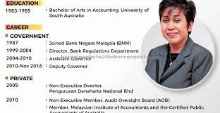 Bekas timbalan gabenor bank negara malaysia (bnm), datuk nor shamsiah mohd yunus, dikatakan antara calon yang gambar fail, timbalan gabenor bank negara, datuk nor shamsiah mohd yunus, ketika sidang akhbar prestasi ekonomi pada suku kedua tahun 2015 di. Another Lady Governor For Bank Negara