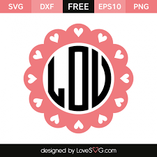 Heart Monogram Frame Lovesvg Com Monogram Frame Free Monogram Fonts Free Svg Files Monogram