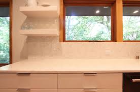 When selecting materials for countertops, floors, and backsplashes, we only. Full Height Marble Looking Quartz Backsplash With White Floating Shelves Modern Kitchen Other By Denise Quade Design Houzz