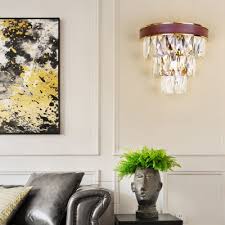 Brown Wall Sconce Dining Room 4 Lights Modern Wall Light Fixture With Clear Crystal Beautifulhalo Com