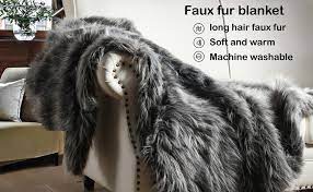 Wear to keep each fabric looking new they have specific care instructions. Amazon Com Luxury Faux Fur Throw Blanket Grey And Black High Pile Mixed Throw Blanket Super Warm Fuzzy Elegant Fluffy Decoration Blanket Scarf For Sofa Couch And Bed 50 X 60 Kitchen Dining