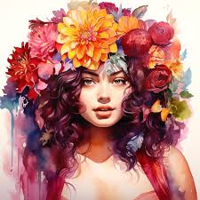 Violet strong beautiful and floral Plus Size woman with confident Women Day  Wall Art