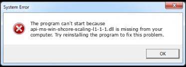 api-ms-win-shcore-scaling خطای فایل