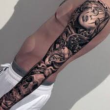 Black And Gray Tattoo Sleeve Ideas Top 89 Chicano Tattoo Ideas 2020 Inspiration Guide Full Sleeve Tattoos Sleeve Tattoos Tattoo Sleeve Designs
