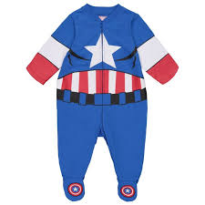 Marvel Avengers Captain America Baby Boys Zip Up Costume Coverall With Footies 0 3 Months Walmart Com