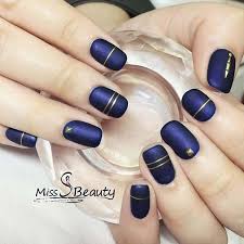 12 Must Have Matte Nail Designs For Fall 12 Navy And Gold Matte Nail Designs Navy Nails Fall Nail Designs Matte Nails Design