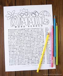 Color pictures of sizzling suns, seashells, beach sandcastles, swimming pools and more! Free Printable Summer Word Search Coloring Page Artsy Fartsy Mama