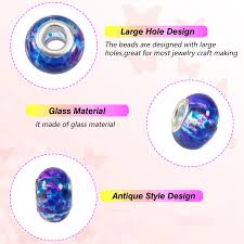 TOAOB THE ONE AND ONLY BABY 50pcs Assorted Glass European Large Holes Beads  Spacer Lampwork Craft Beads Rhinestone Metal Beads for DIY Charms Bracelet  Necklace Jewelry Making : Buy Online at Best