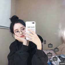 Round Glasses Ulzzang Girl Ulzzang Korean Girl Black Hair Korean