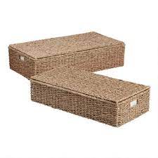 All products from wicker under bed storage baskets category are shipped worldwide with no additional fees. Natural Seagrass Trista Under Bed Storage Basket With Lid World Market