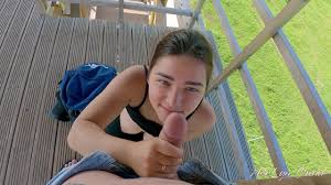Risky Outdoor Blowjob on Observation Tower - MarLyn Chenel