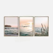 Beach Print Set Of 3 Sunset Prints Ocean Digital Download Etsy In 2021 Pastel Wall Art Beach Print Beach Wall Art