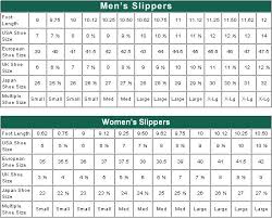 Womens Slipper Size Chart Sizing Chart Crochet