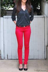 Black And White Striped Shirt With Red Pants Image Result For Black Shirt Red Pants Red Pants Outfit Bright Pants Fashion