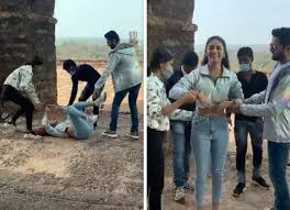 Priya prakash varrier is an indian actress, model, and singer who appears in malayalam and telugu language films. Priya Prakash Varrier Has A Nasty Fall As She Shoots A Romantic Song With Nithiin Watch Bollywood News Bollywood Hungama