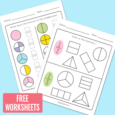fractions worksheets for grade 1 easy peasy learners