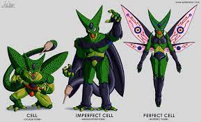 Cell from the anime dragon ball z. Character Design Cell All Forms By The Quill Warrior On Deviantart