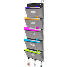 Maybe you would like to learn more about one of these? File Organizer Wall Mounted Hanging File Folder Holder Mail Organizers Home Office Supplies Storage Pocket Chart For Paper Magazine Notebooks Planners 5 Large Pockets Grey Walmart Canada
