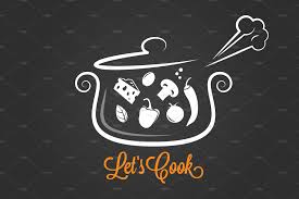 Saucepan With Food Ingredients Cooking Logo Food Logo Design Food Logo Design Inspiration