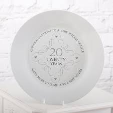 No one would imagine not raising a toast to 21 years of marriage, yet there is no traditional gift associated with this year. 20th Anniversary Plate The Gift Experience