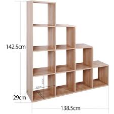 Shelf 10 Compartments Oak Staircase Room Divider Step Bookcase 60226 Staircase Shelves Room Divider Shelves Shelves Room dividers don't have to be stationary, permanent features of architecture.