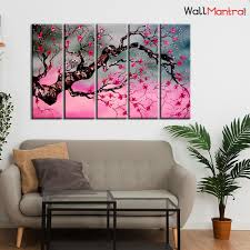 Check spelling or type a new query. Cherry Blossom Tree 5 Pieces Multicolour Wall Painting Framed On Wood