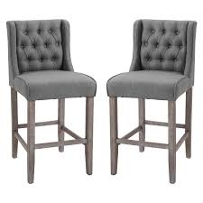 Tall kitchen table with 4 chairs $120 (min > como park) pic hide this posting restore restore this posting. Homcom Set Of 2 40inch Button Tufted Barstools High Counter Dining High Chairs Bar Stool Set With Backrestgrey Walmart Canada