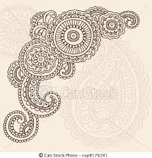 Vector Henna Mehndi Paisley Doodles Vector Stock Illustration Royalty Free Illustrations Stock Cl Paisley Tattoo Design Henna Flowers Tattoo Flower Henna