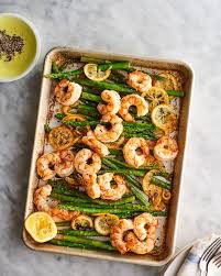 Lemony Sheet Pan Shrimp Is Ready In 10 Minutes Recipe Shrimp And Asparagus Roasted Shrimp Cooking Salmon