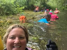 I love wild swimming and noticed the river was dammed up, so called in some  helpers from Hampshire Open Water Swimmers (HOWS) who helped to clear the  huge reed blockage in the