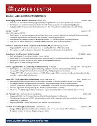 Example Accomplishment Statements