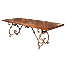 Wrought Iron Base Wood Top Dining Table Wrought Iron Dining Table Dining Table Unique Dining Tables