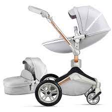 Hot Mom 360 Degree Rotating Baby Carriage Leather Pushchair Pram Stroller,  Grey - Gray - 40 - Bed Bath & Beyond - 36109395
