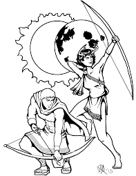 Shipped in a plastic sleeve, packaged in a folder, wrapped with twine. Drawing Greek God Artemis Easy Drawing