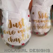 Book Club Wine Glass Stemless Option Library Read Books Wine Gifts Wine Book Fun Wine Glasses