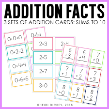 Addition Facts Cards Addition Flash Cards Sums To 10 Math Etsy Addition Flashcards Math Flash Cards Flashcards