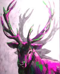 Artmasters Oh My Deer 2 0 Acryl Hirsch Geweih Pink Tiermotiv Leinwand Kreative Events Tiermotive Hirsch Zeichnung Tiere